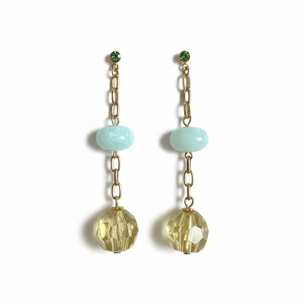 Lauren Conrad Beaded Necklace and Earring Set in‎ Hues of Blue, Green and Peach